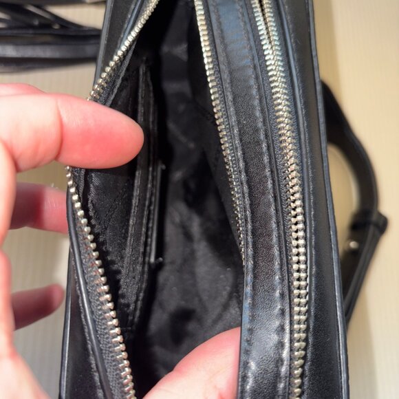 Michael Kors Metallic Deco Small Leather Camera / Crossbody Bag in Black - Picture 9 of 13